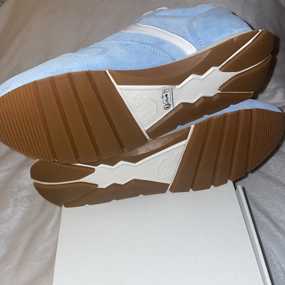 NWT VOILE BLANCHE JULIA Leather And Suede Sneakers in White-Light Blue - Picture 14 of 15